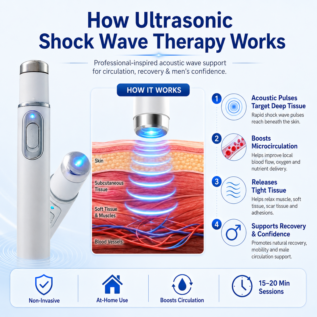 🎉Next-Generation Ultrasonic Shock Wave Therapy Massager✨